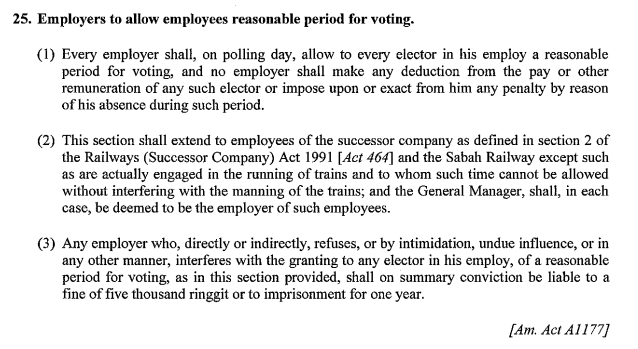 Election Day Election Offences Act 1954